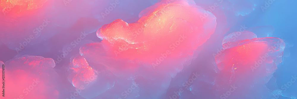 Fototapete Frozen fog creates ethereal patterns with soft light enhancing abstract shapes