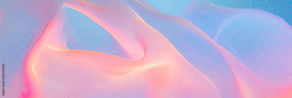 Poster Frozen fog creates abstract shapes and ethereal atmosphere with soft diffused light