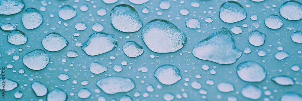 Aufkleber frozen rain droplets create intricate patterns on a vibrant background