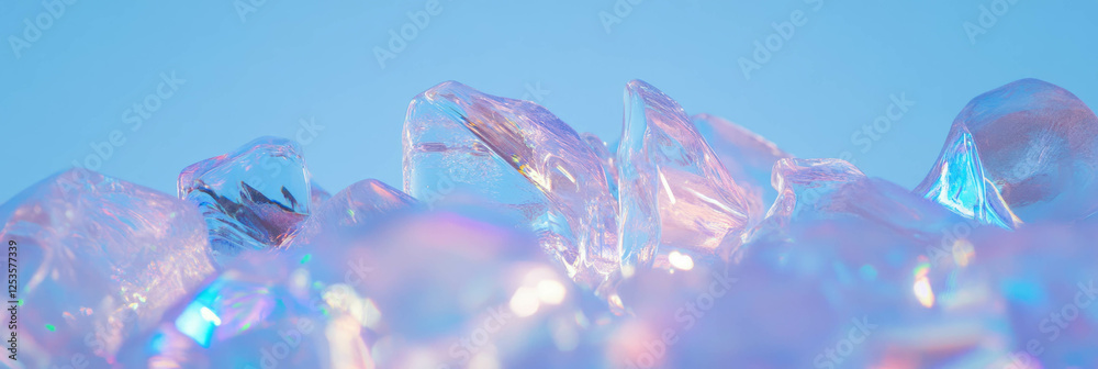 Aufkleber frozen waterfalls create mesmerizing abstract ice sculptures against a bright backdrop