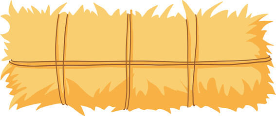 Cartoon agricultural haycock. Bale of hay, rural haystack, rolled stack and fodder straw, dried farm haystacks flat vector illustration icon on white © lupascoroman