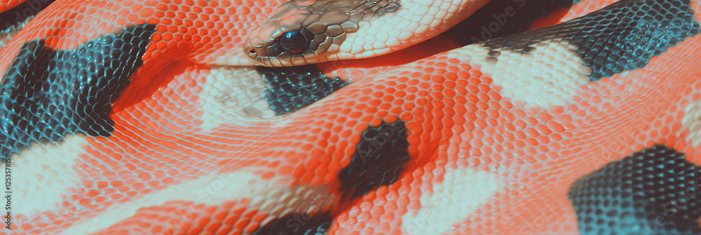 Poster Hand-drawn snake skin features varied scale sizes for a unique visual effect