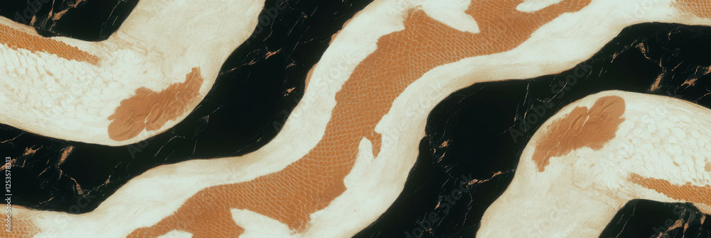 Aufkleber bold hand-drawn snake skin pattern with dynamic diagonal stripes for striking designs
