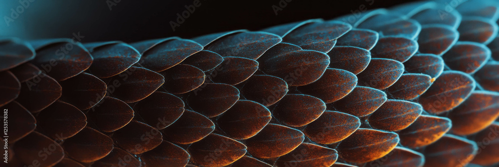 Poster hand-drawn snake skin design with textured scales and intricate shading for a banner background