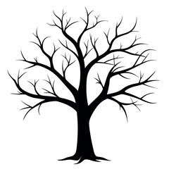 Obraz premium Bare tree branches vector illustration.