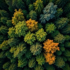 Fototapeta premium Autumn Hues in a Lush Forest