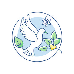 dove peace icon, dove peace vector illustration-simple illustration of dove peace, perfect for dove peace logos and icons