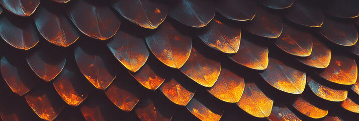 Fototapeta premium Hand-drawn snake skin with intricate overlapping scales for a unique background design
