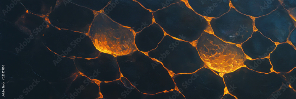 Poster hand-drawn snake skin pattern with organic shapes and flowing lines for banner design