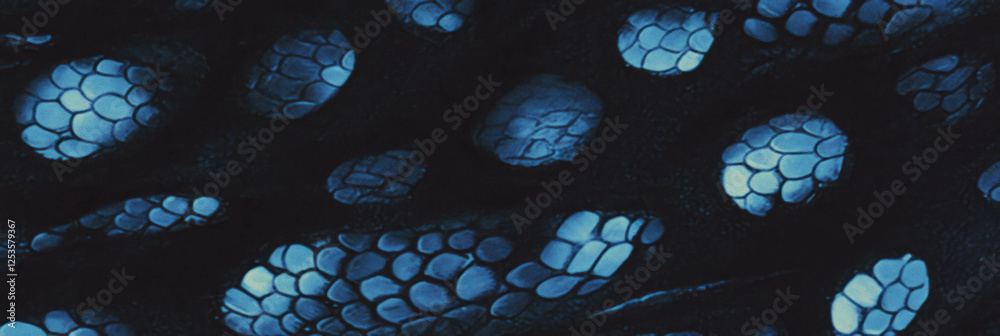 Poster Hand-drawn snake skin pattern with circular designs and intricate texture for banner use