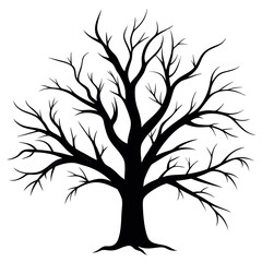 Obraz premium Bare tree branches vector illustration.