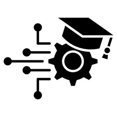 Educational Technology Glyph Icon