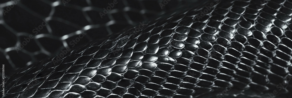 Aufkleber hand-drawn snake skin with geometric patterns in contrasting gray tones for creative banner design