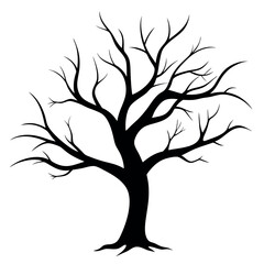 Obraz premium Bare tree branches vector illustration.