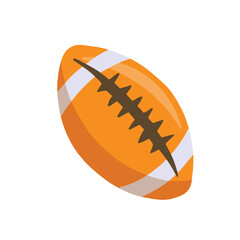 colored symbol rugby ball, hand drawn vector illustration