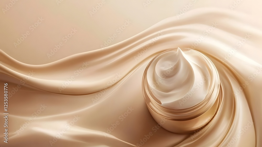 Poster elegant flowing satin fabric waves with a smooth shiny texture and a refined sophisticated aesthetic