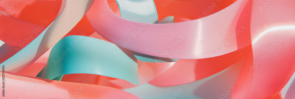 Aufkleber Intertwined ribbons creating vibrant patterns that suggest movement and fluidity