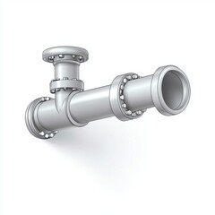 A detailed illustration of a metallic pipe fitting, showcasing its design and components. Ideal for use in plumbing, engineering, or manufacturing contexts.