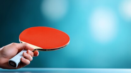 Dynamic table tennis preparation, athlete demonstrates focused stance and poised grip ready for intense match play