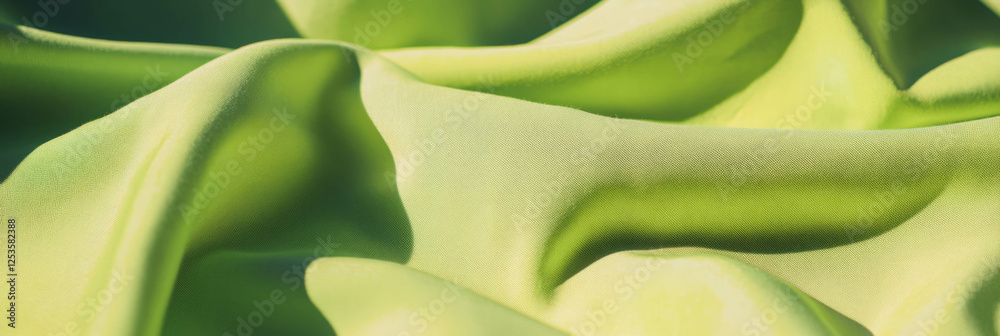 Poster light lime green cotton fabric showcasing smooth texture and poplin weave for various uses