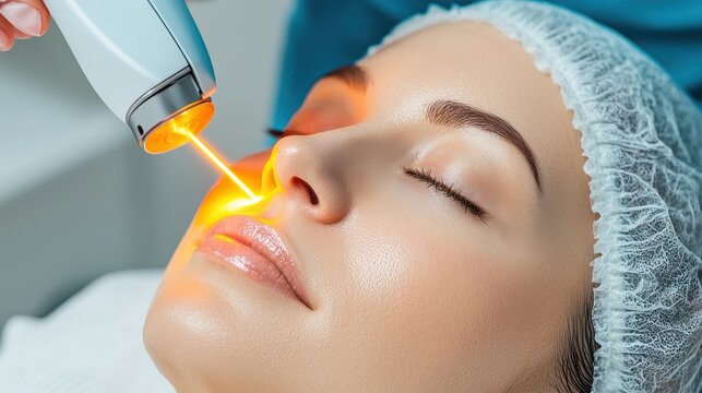 Laser YAG Hair Removal Concept, Advanced YAG Laser Treatment for Safe and Effective Facial Hair Removal in a Modern Clinic Setting