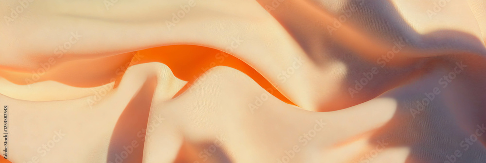 Poster light peach cotton fabric with smooth texture ideal for banners and crafts in bright settings