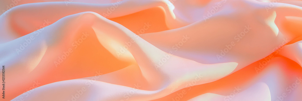 Poster light peach cotton fabric showcases a smooth and fine texture for creative projects