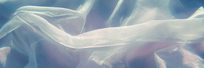 Light silver cotton fabric with batiste weave set against a bright background banner