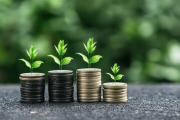 Growth of Investments Through Coins and Leaves in Natural Environment