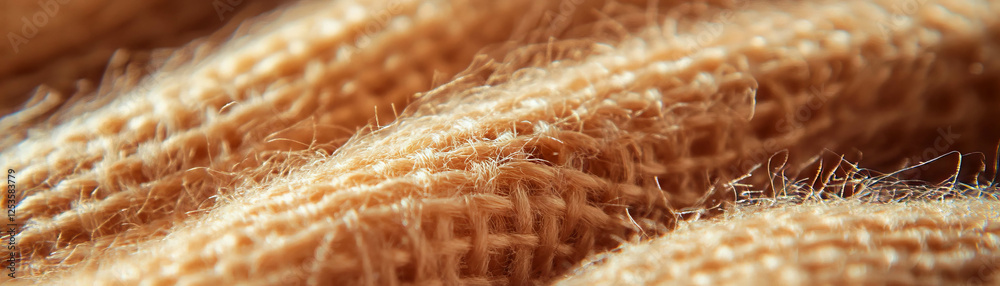 Poster Exploring the intricate texture of coarse burlap showcasing thick fibers and rough surface elements