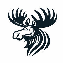 Sleek Moose Vector Illustration | Minimalist Moose Logo | Modern Wildlife Art | Stylized Animal Design
