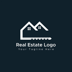 Modern Real Estate Logo Design. Real Estate Property Logo. House Construction Logo. Real Estate Key Logo