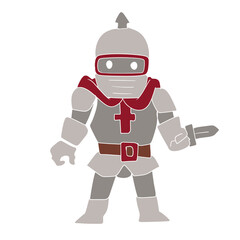 Cartoon Medieval Knight Vector Illustration
