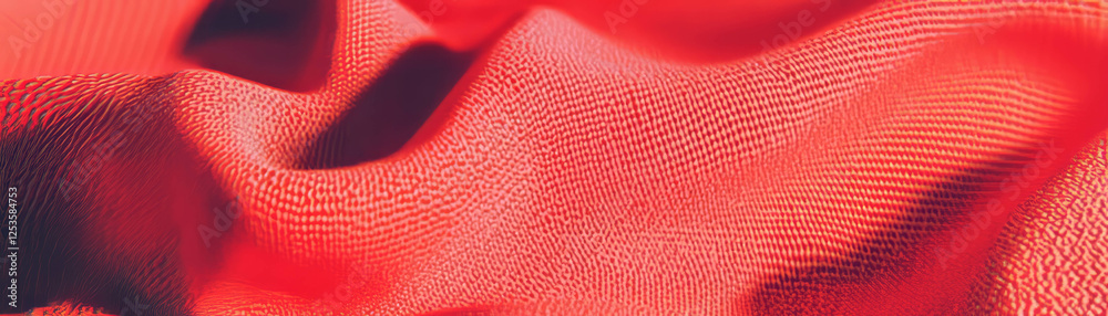 Poster macro texture of jersey knit fabric showcasing smoothness and fine details on a bright background