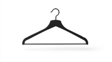 Minimalist Black Clothes Hanger Suspended in Isolation Creating a Simple and Elegant Visual