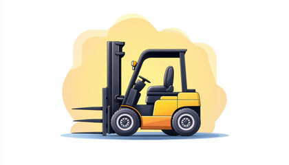 A vibrant illustration of a forklift, showcasing its importance in warehouses and construction sites. This graphic captures the essence of industrial machinery in action.