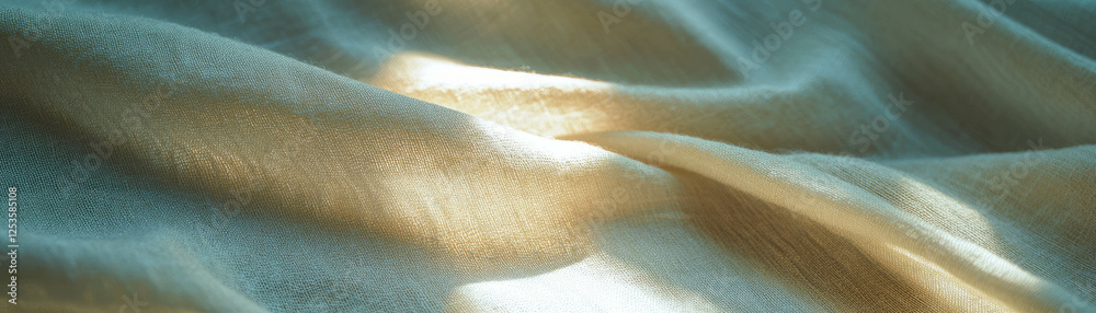 Poster macro texture of linen showcasing slubs and surface detail against a bright background
