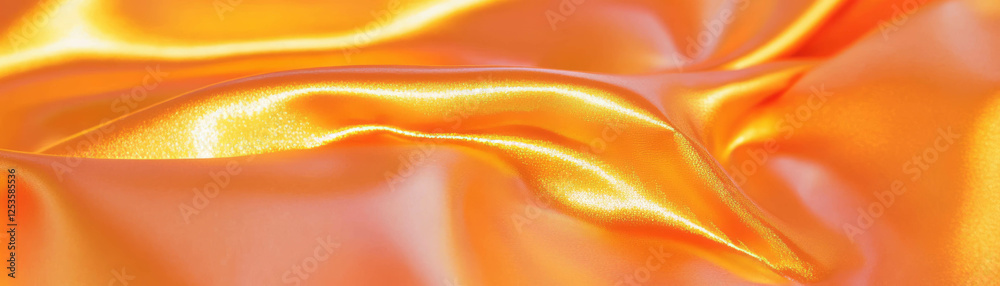 Poster smooth satin fabric features a glossy sheen and vibrant color on a bright background