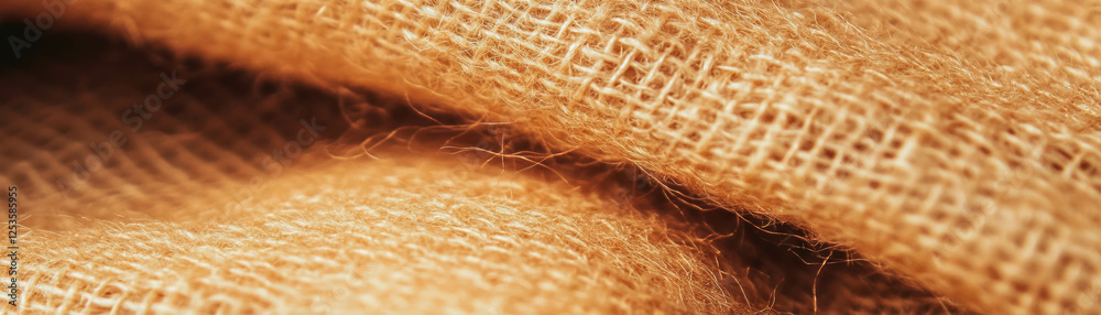 Aufkleber Macro texture of tightly woven linen with fine threads and a bright background for display purposes