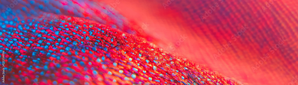 Poster macro texture of tweed featuring vibrant threads against a bright backdrop for design inspiration