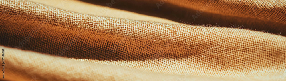 Poster macro shot of tightly woven linen showcasing fine threads with bright background