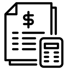 Fototapeta premium Financial Statement with Calculator Icon