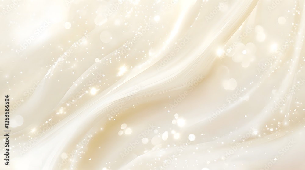 Poster ethereal and luminous fabric flowing in abstract motion against bright beige background elegant and 