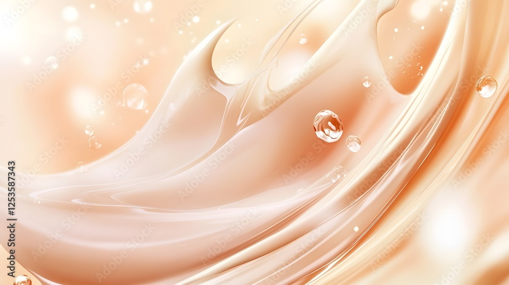 Leinwandbilder ethereal wave of light and shimmering curves in a dreamy celestial landscape abstract fluid motion w