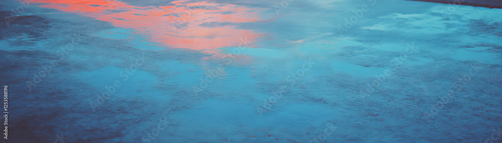 Poster poured cement with a smooth glossy surface under bright lighting conditions