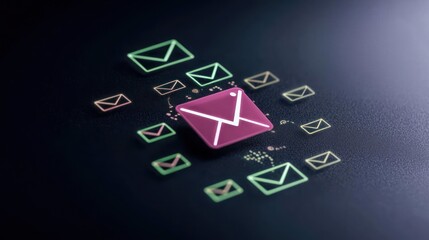 Abstract Email Icon On Dark Background