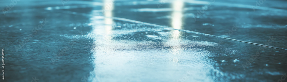 Poster self consolidating concrete showcasing smooth surface and fluid consistency under bright lighting