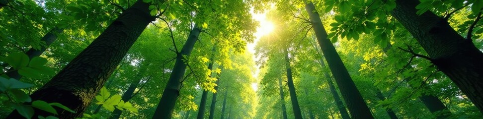 Fototapeta premium A kaleidoscope of color from the forest canopy, canopy, greenery, tree leaves