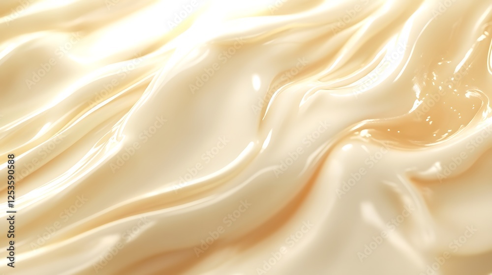 Leinwandbilder luxurious and silky satin fabric with a soft wavy pattern in a beautiful cream color creating an ele