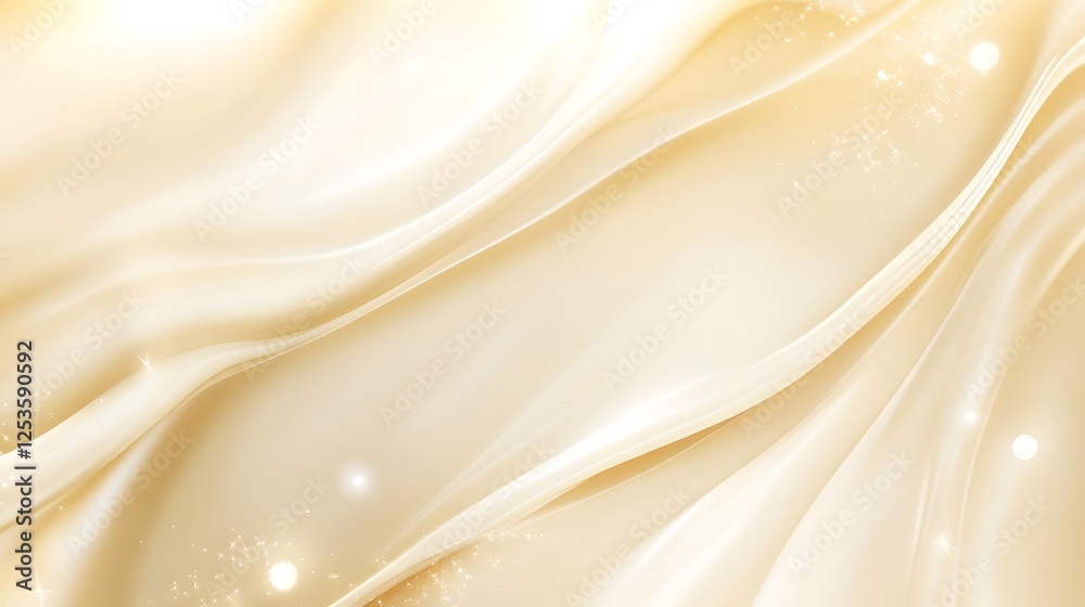 Aufkleber Luxurious and sophisticated satin fabric with elegant flowing waves and soft glowing reflections creating a dreamy ethereal and sensual atmosphere  The fabric has a smooth